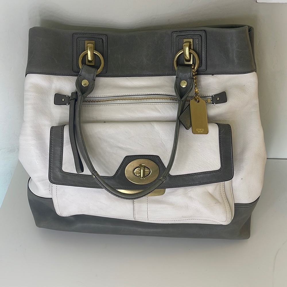 leather coach shoulder satchel bag